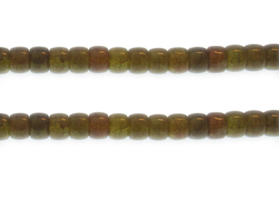 (image for) 8 x 6mm Khaki Rondelle Gemstone-Style Bead, 7.5" string