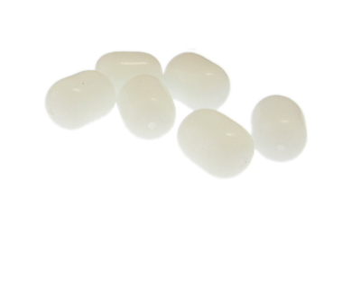 16 x 12mm Milky White Tube Glass Bead, 8 beads