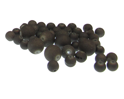 Approx. 1.5oz. x 6-10mm Charcoal Druzy-Style Glass Bead Mix