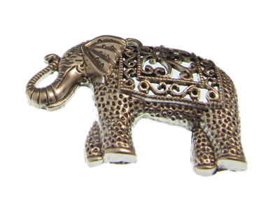60 x 46mm Elephant Silver Metal Pendant