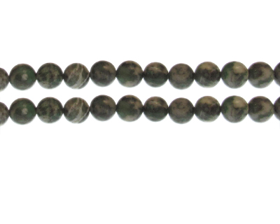 8mm Green/Gray Gemstone Bead, approx. 23 beads