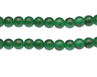 10mm Green Jade-Style Glass Bead, approx. 21 beads