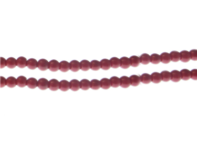 (image for) 4mm Red Matte Glass Pearl Bead, not shiny, approx. 105 beads - Click Image to Close