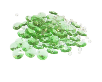 (image for) Approx. 1oz. x 8mm Green Disc Glass Beads, side-drilled - Click Image to Close
