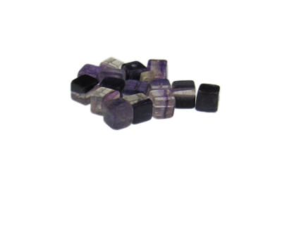 6mm Amethyst Gemstone Cube Bead, approx. 16 beads
