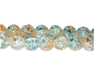 (image for) 12mm Summer Floral Crackle Season Glass Bead, approx. 18 beads