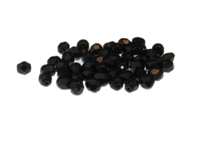 (image for) Approx. 1oz. x 6mm Black Czech-Style Glass Bead