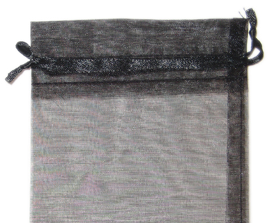 (image for) 3.5 x 4.75" Black Organza Gift Bag - 3 bags
