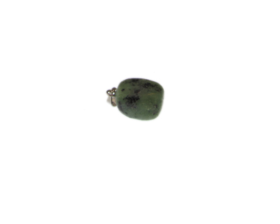 12 - 14mm Green Dalmation Nugget Gemstone Pendant