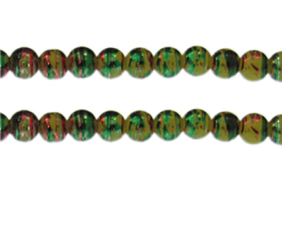 8mm Jungle Abstract Glass Bead, approx. 35 beads