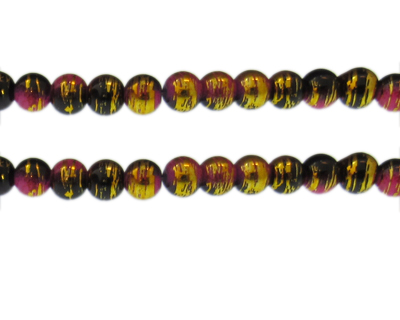 8mm Night Out Abstract Glass Bead, approx. 35 beads