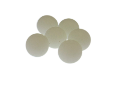 14mm White Matte Glass Bead, 8 beads