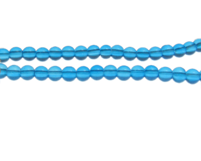6mm Turquoise Semi-Matte Glass Bead, approx. 44 beads