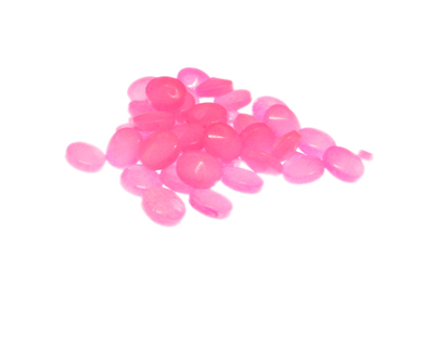 (image for) Approx. 1oz. x 6mm Neon Pink Glass Bead, top drill - Click Image to Close
