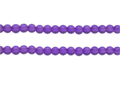 6mm Purple Semi-Matte Glass Bead, approx. 44 beads