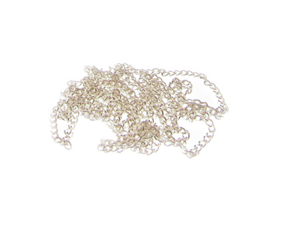 1mm Silver Metal Link Chain, 40" length
