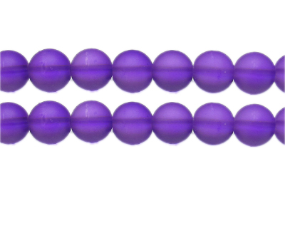 12mm Purple Semi-Matte Glass Bead, approx. 13 beads