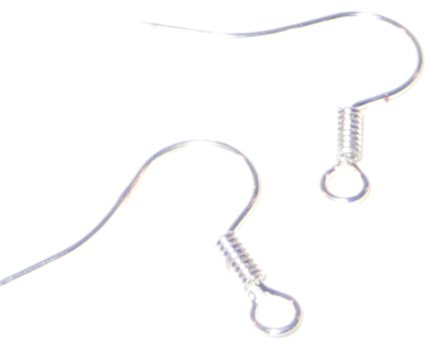 (image for) 18mm Silver Hook Earwire - approx. 50 earwires
