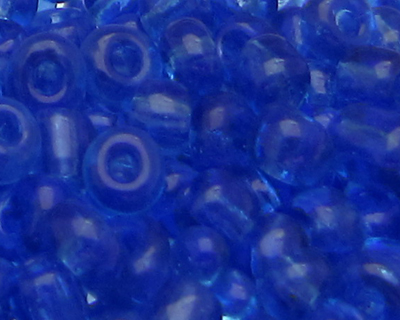 6/0 Dark Blue Transparent Glass Seed Bead, 1oz. Bag