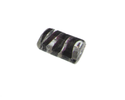28 x 22mm Black Candy Stripe Rectangle Lampwork Glass Bead 28 x 22mm Black Candy Stripe Rectangle Lampwork Glass Bead
