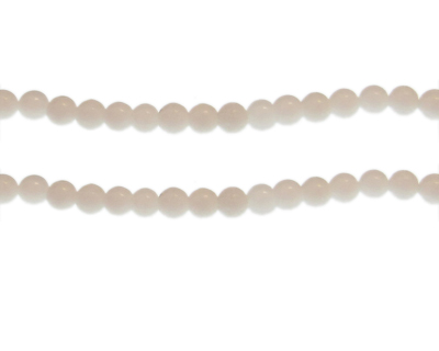 6mm White Gemstone Bead, approx. 30 beads