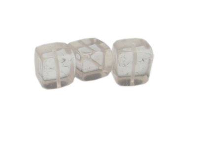 14mm Rock Crystal Gemstone Cube Bead, 3 beads