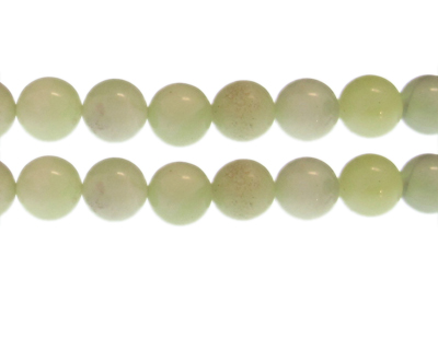 12mm Pale Green Gemstone Bead, approx. 15 beads