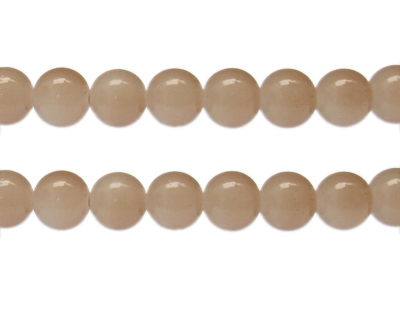 12mm Latte Jade-Style Glass Bead, approx. 18 beads