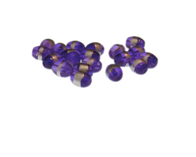 Approx. 1oz. x 8x6mm Purple Oval Glass Bead w/Silver Line