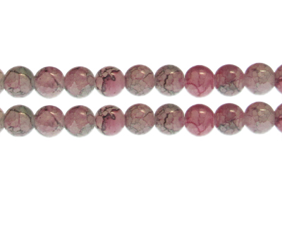 10mm Dusty Pink/Gray Duo-Style Glass Bead, approx. 17 beads
