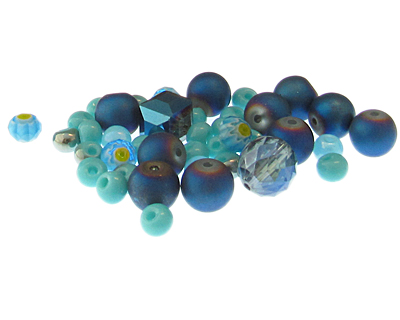 Approx. 1oz. Sea Jewels Designer Glass Bead Mix