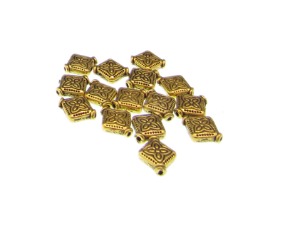 (image for) 10mm Gold Metal Diamond Spacer Bead, approx. 15 beads - Click Image to Close