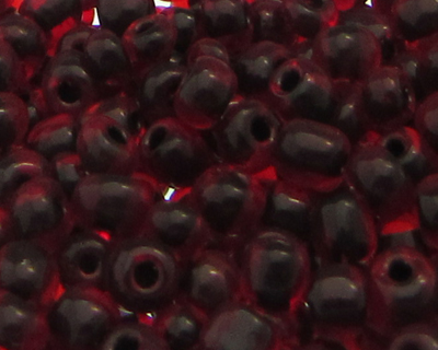 6/0 Deep Red Transparent Glass Seed Beads, 1oz. bag
