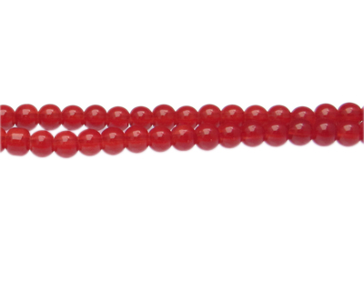 6mm Rich Blush Jade-Style Glass Bead, approx. 77 beads