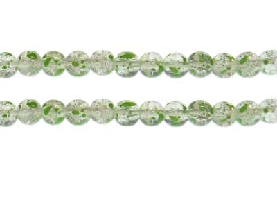 8mm Greenbrier Crackle Spray Glass Bead, approx. 51 beads