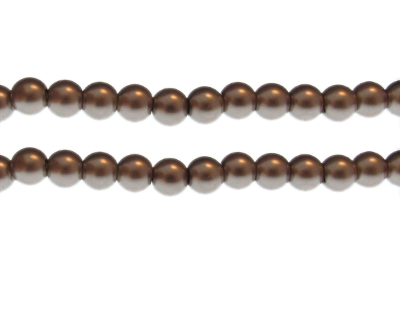 8mm Slate Glass Pearl Bead, approx. 54 beads
