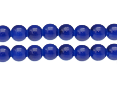 12mm Lapis Jade-Style Glass Bead, approx. 17 beads