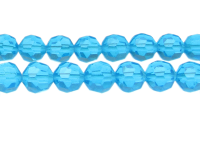 12mm Turquoise Faceted Glass Bead, 14" string