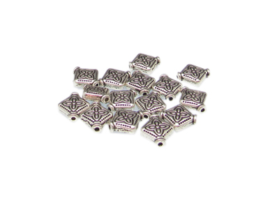 (image for) 8mm Silver Diamond Metal Spacer Bead, approx. 15 beads