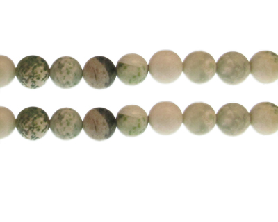 10mm Green Jasper Gemstone Bead, approx. 20 beads