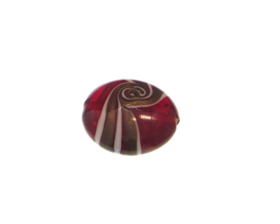 28mm Red Pattern Lampwork Glass Bead 28mm Red Pattern Lampwork Glass Bead