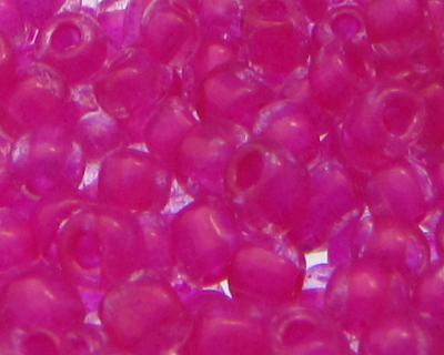 6/0 Deep Fuchsia Transparent Glass Seed Beads, 1oz. bag