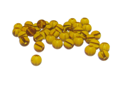 Approx. 1oz. x 6mm Golden Brown Pressed Glass Bead