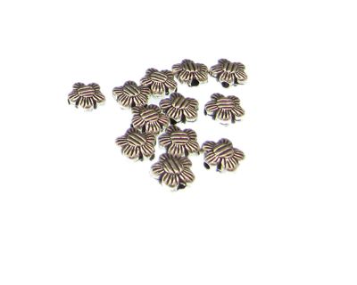 (image for) 8mm Silver Flower Metal Spacer Bead, approx. 12 beads - Click Image to Close