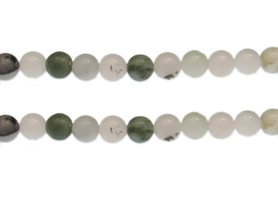 8mm Green/White Gemstone Bead, approx. 23 beads