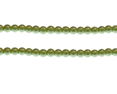 6mm Soft Green Glass Pearl Bead, approx. 68 beads