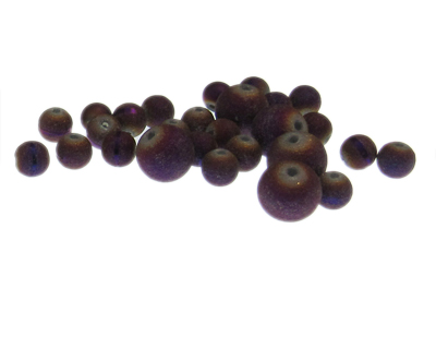 Approx. 1oz. x 6-10mm Purple Druzy-Style Glass Bead