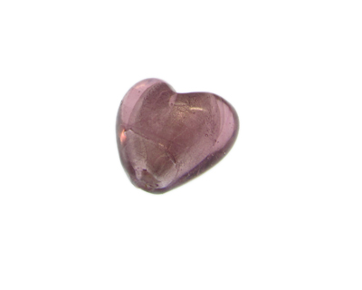 28mm Plum Foil Heart Lampwork Glass Bead 28mm Plum Foil Heart Lampwork Glass Bead