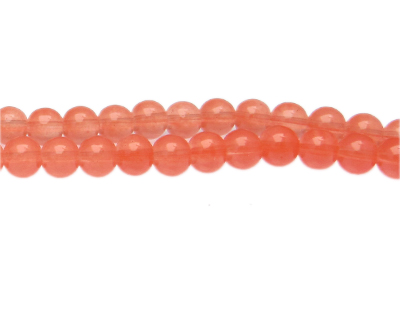 8mm Pale Orange Jade-Style Glass Bead, approx. 55 beads