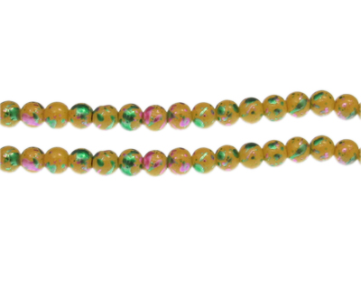 6mm Celebration Abstract Glass Bead, approx. 48 beads